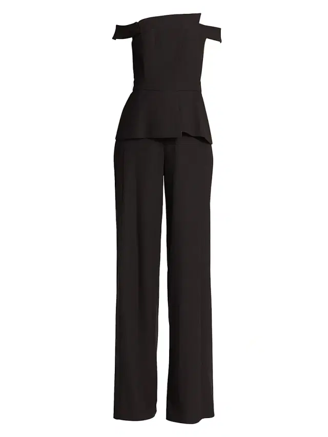 Black Halo Women's Lareina Off-The-Shoulder Jumpsuit - Black