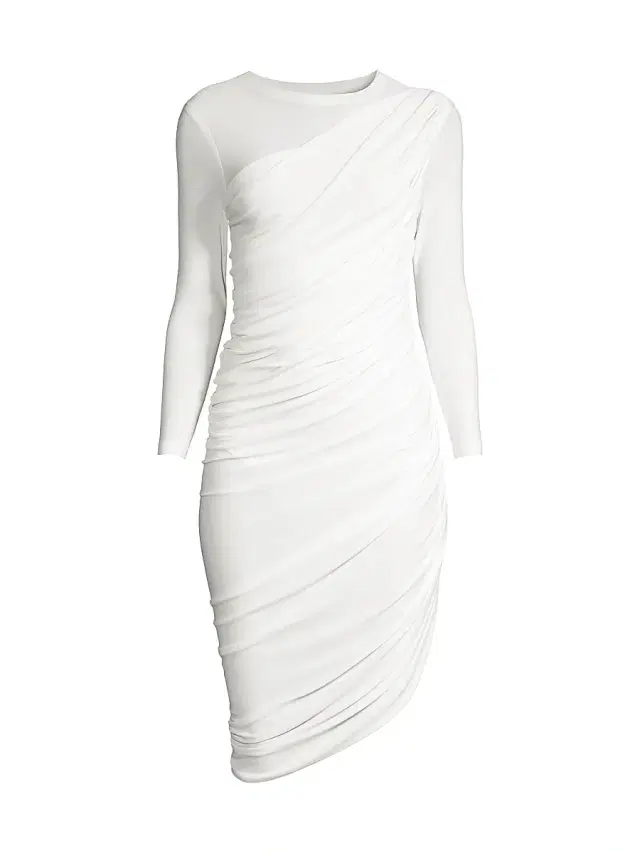 Norma Kamali Women's Diana Ruched Long-Sleeve Minidress - Snow White