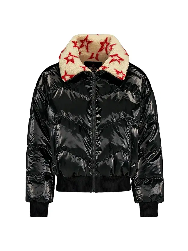 Perfect Moment Women's Reversible Sherpa Down Puffer Jacket - Black