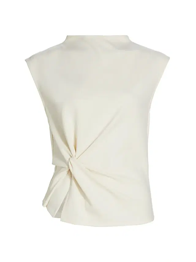Tanya Taylor Women's Robin Knot Cap-Sleeve Blouse - Cream