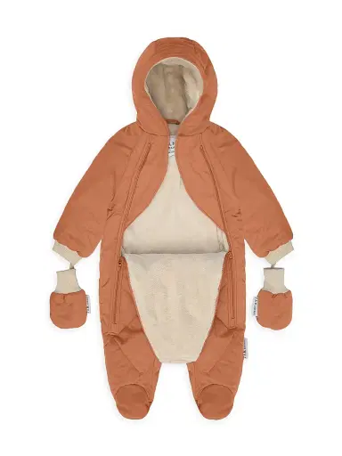 7AM Baby Girl's Quilted Footed Snowsuit - Spice Quil - Size 3 Months | Thumbnail 2