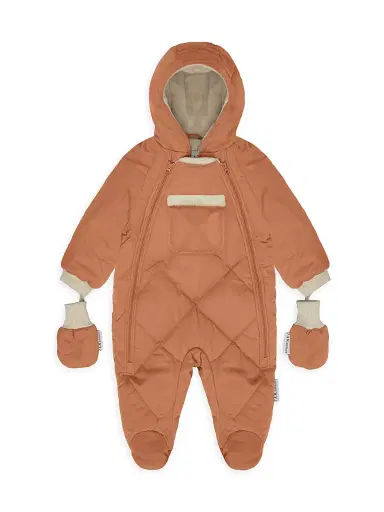 7AM Baby Girl's Quilted Footed Snowsuit - Spice Quil - Size 3 Months | Thumbnail 1