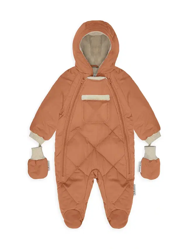 7AM Baby Girl's Quilted Footed Snowsuit - Spice Quil 3 Months