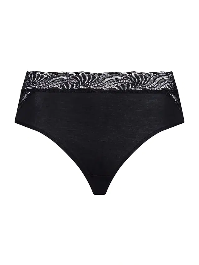 Hanro Women's Cotton Delight Lace-Trim Briefs - Black