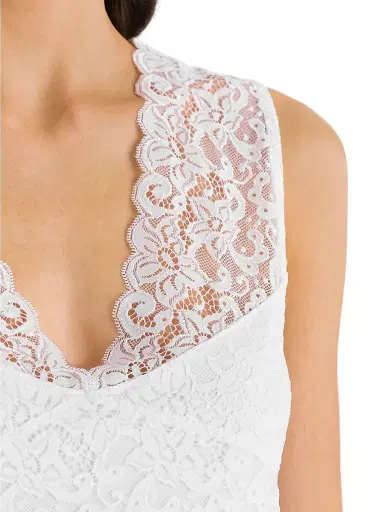 Hanro Women's Moments Lace Tank Night Gown - White | Thumbnail 4