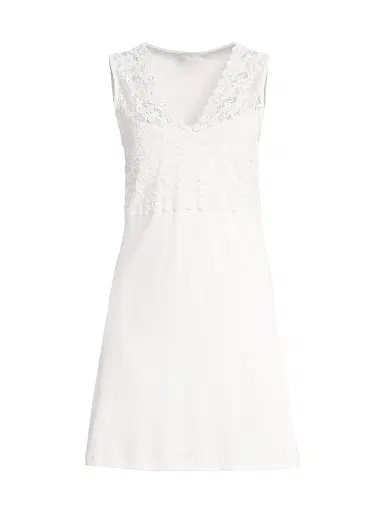 Hanro Women's Moments Lace Tank Night Gown - White | Thumbnail 1