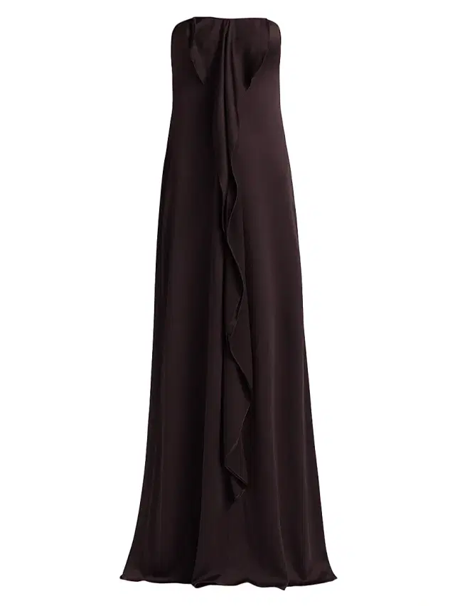 Amsale Women's Satin Draped Strapless Gown - Raisin