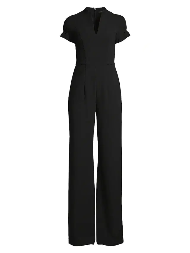 Black Halo Women's Patel V-Neck Wide-Leg Jumpsuit - Black