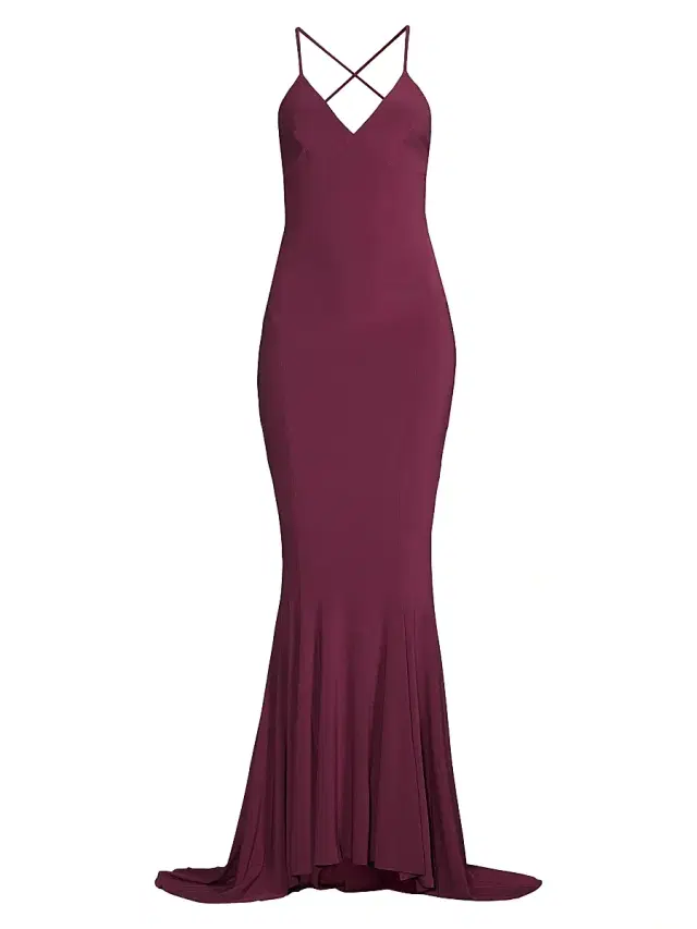 Norma Kamali Women's Crisscross Scoopback Gown - Plum