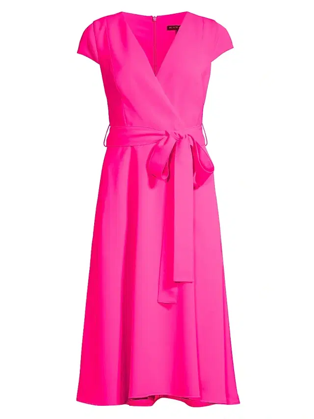 Black Halo Women's Pandora Surplice Dress - Iconic Pink