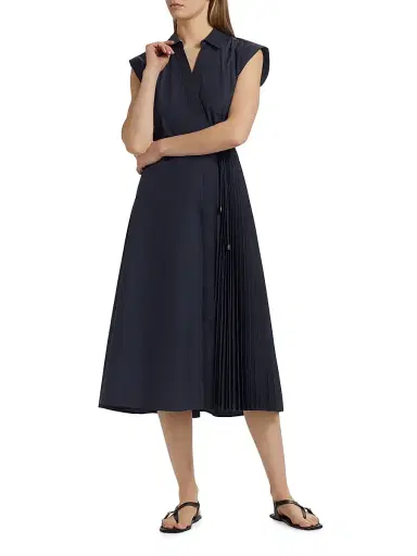 Tanya Taylor Women's Shivon Pintucked Midi-Dress - Maritime Blue | Thumbnail 2