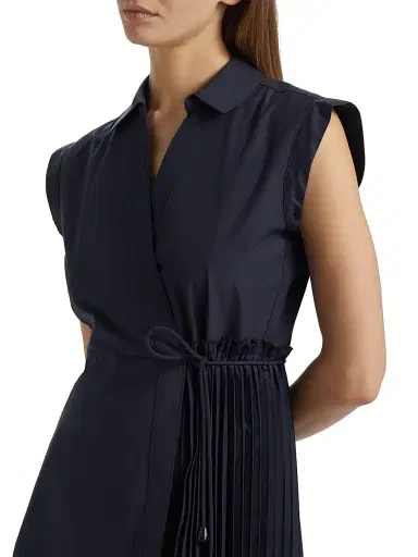 Tanya Taylor Women's Shivon Pintucked Midi-Dress - Maritime Blue | Thumbnail 6