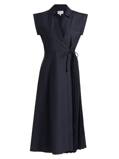 Tanya Taylor Women's Shivon Pintucked Midi-Dress - Maritime Blue | Thumbnail 1