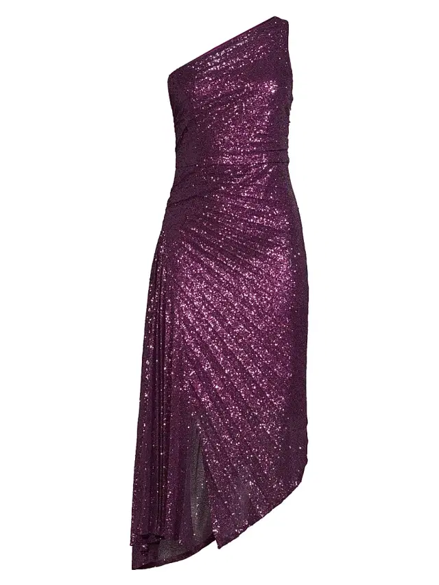 Ungaro Women's Ava Asymmetric Sequin Dress - Iris Purple