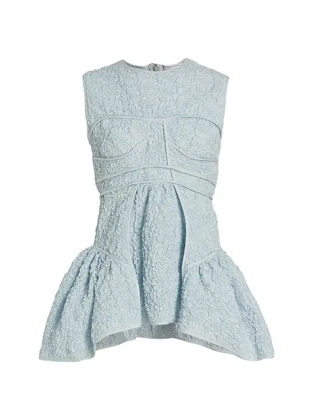 Cecilie Bahnsen Women's Loretta Peplum Top - Blue Mint