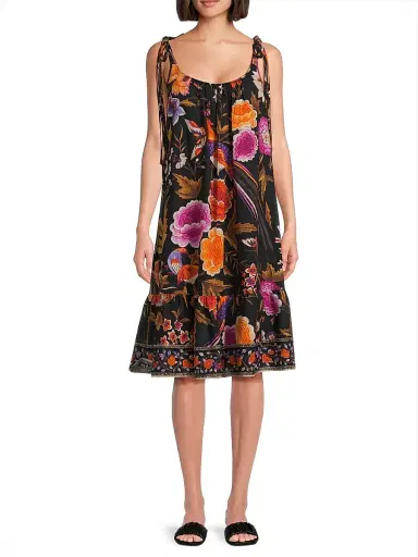 Kobi Halperin Women's Tamara Floral Cotton Sleeveless Knee-Length Dress - Black Multi | Thumbnail 3 Kobi Halperin Women's Tamara Floral Cotton Sleeveless Knee-Length Dress - Black Multi | Thumbnail 3