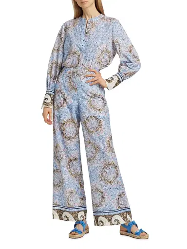 Kobi Halperin Women's Lilley Rosette Tiles Cotton Pants - Skyline Multi | Thumbnail 2 Kobi Halperin Women's Lilley Rosette Tiles Cotton Pants - Skyline Multi | Thumbnail 2