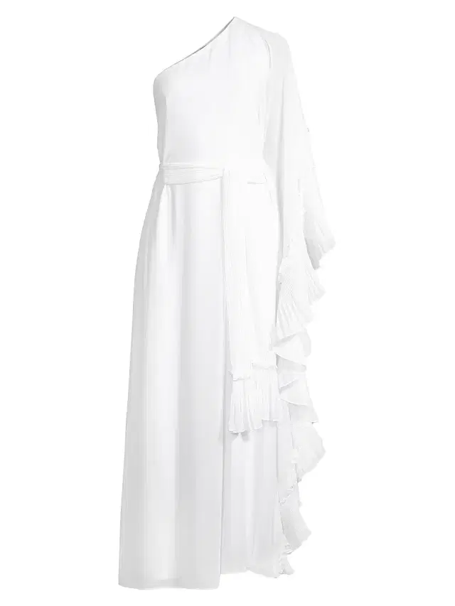 Ungaro Women's Laura One-Shoulder Ruffled Maxi Dress - White