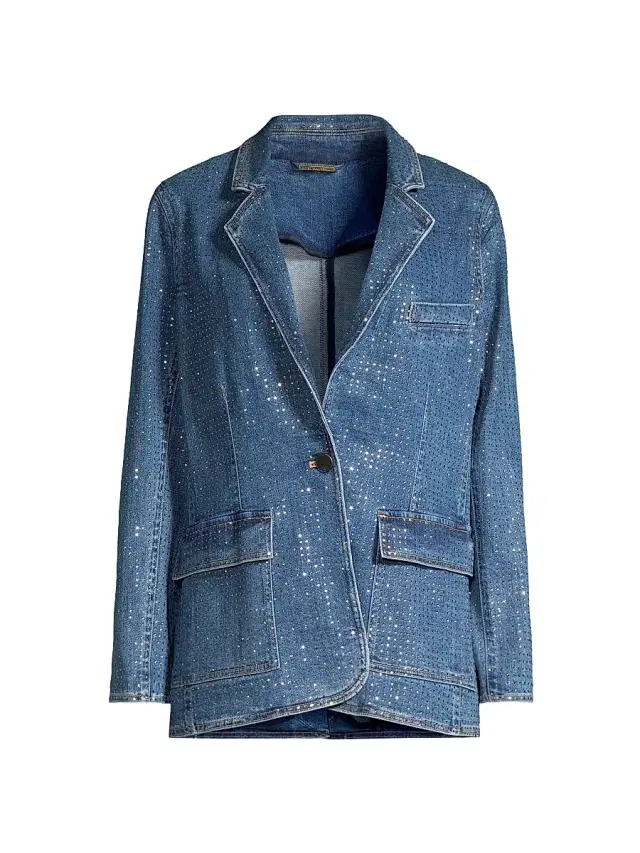 Kobi Halperin Women's Keira Embellished Denim Blazer - Indigo
