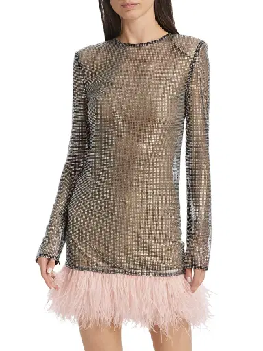 Bronx and Banco Women's Webb Feather-Trim Cocktail Dress - Silver Pink | Thumbnail 3 Bronx and Banco Women's Webb Feather-Trim Cocktail Dress - Silver Pink | Thumbnail 3