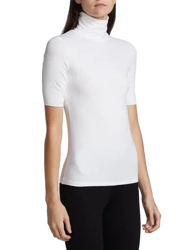 MAJESTIC FILATURES Women's Soft Touch Turtleneck Top - Blanc - Size XS | Thumbnail 4
