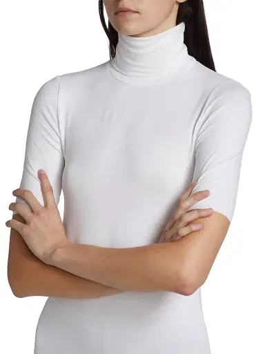 MAJESTIC FILATURES Women's Soft Touch Turtleneck Top - Blanc - Size XS | Thumbnail 6