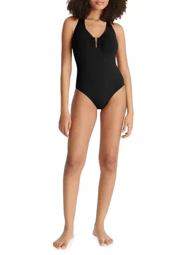 ERES Women's Légendaire Sophisticated One-Piece Swimsuit - Black | Thumbnail 2