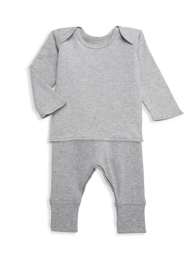 Bonpoint Baby's & Little Kid's Cotton Long-Sleeve T-Shirt & Joggers Set - Grey 3 Months