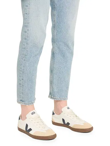 Veja Women's Volley Colorblocked Leather Low-Top Court Sneakers - White Blue | Thumbnail 2