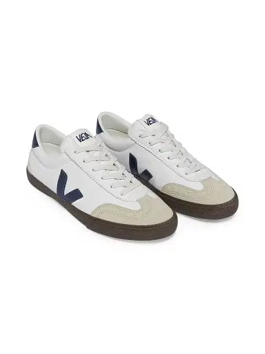 Veja Women's Volley Colorblocked Leather Low-Top Court Sneakers - White Blue | Thumbnail 3