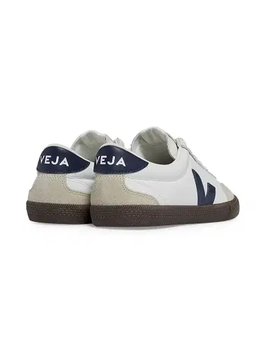 Veja Women's Volley Colorblocked Leather Low-Top Court Sneakers - White Blue | Thumbnail 4