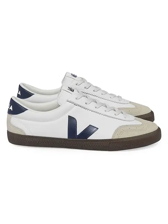 Veja Women's Volley Colorblocked Leather Low-Top Court Sneakers - White Blue