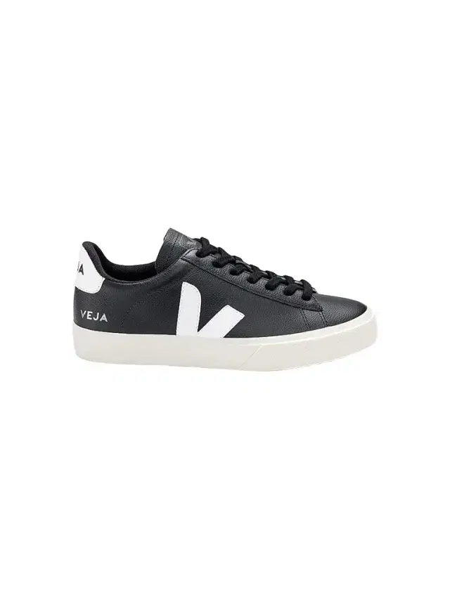 Veja Women's Campo Leather Low-Top Sneakers - Black White
