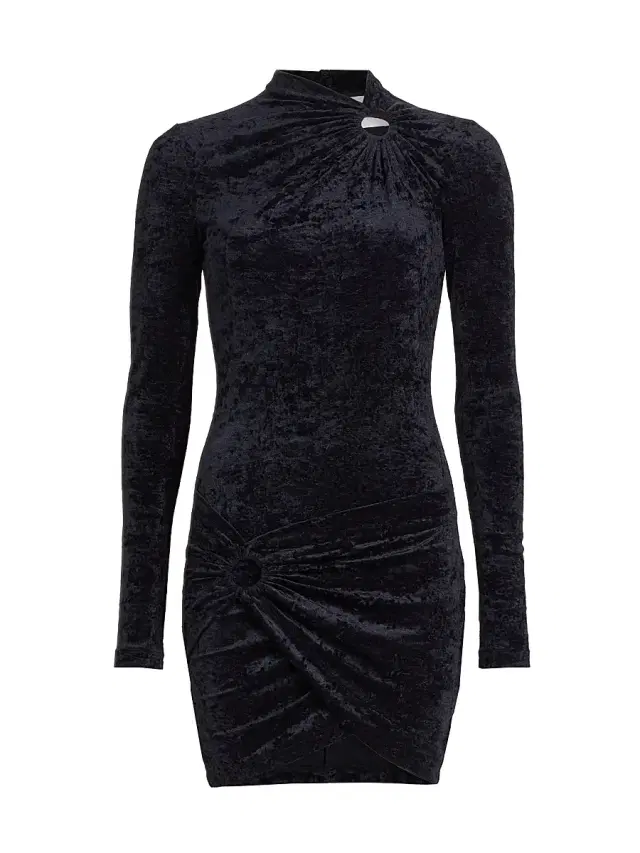 Isabel Marant Étoile Women's Havana Crushed Velvet Minidress - Black