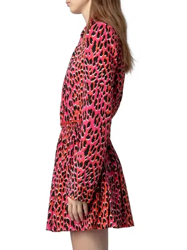 Zadig & Voltaire Women's Ryde Elasticized Leopard-Print Minidress - Rose | Thumbnail 4 Zadig & Voltaire Women's Ryde Elasticized Leopard-Print Minidress - Rose | Thumbnail 4