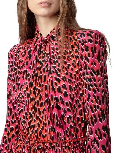 Zadig & Voltaire Women's Ryde Elasticized Leopard-Print Minidress - Rose | Thumbnail 6 Zadig & Voltaire Women's Ryde Elasticized Leopard-Print Minidress - Rose | Thumbnail 6