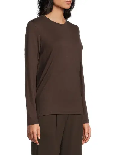 MAJESTIC FILATURES Women's Soft Touch Crewneck Top - Coffee - Size XS | Thumbnail 4