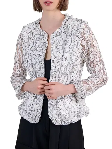 Anne Fontaine Women's Giana Floral Lace Jacket | Thumbnail 3