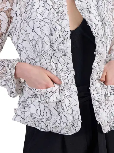Anne Fontaine Women's Giana Floral Lace Jacket | Thumbnail 7