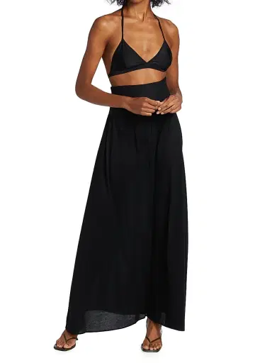 ERES Women's Ankara Cotton Strapless Maxi Dress - Noir | Thumbnail 2 ERES Women's Ankara Cotton Strapless Maxi Dress - Noir | Thumbnail 2
