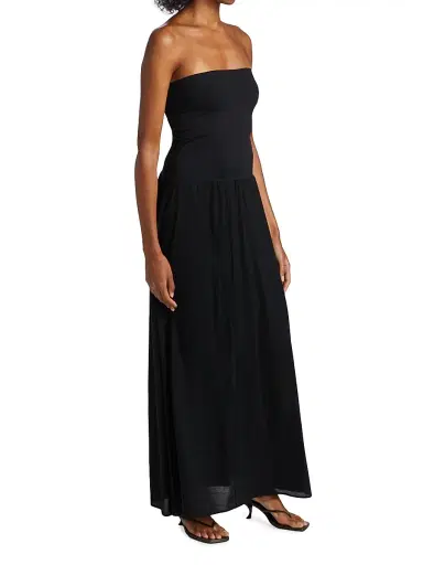 ERES Women's Ankara Cotton Strapless Maxi Dress - Noir | Thumbnail 4 ERES Women's Ankara Cotton Strapless Maxi Dress - Noir | Thumbnail 4