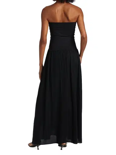 ERES Women's Ankara Cotton Strapless Maxi Dress - Noir | Thumbnail 5 ERES Women's Ankara Cotton Strapless Maxi Dress - Noir | Thumbnail 5