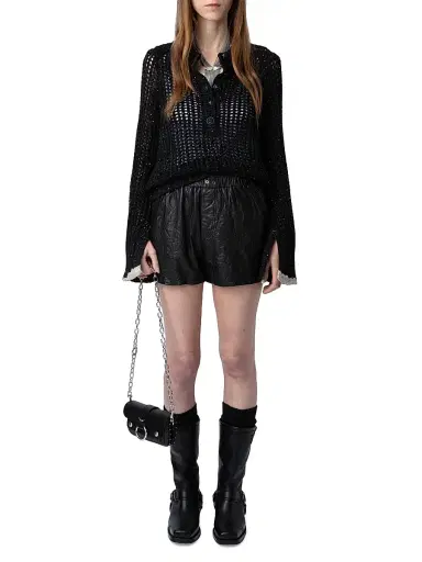 Zadig & Voltaire Women's Halty Weco Cashmere-Blend Open-Knit Top - Noir - Size Small | Thumbnail 2