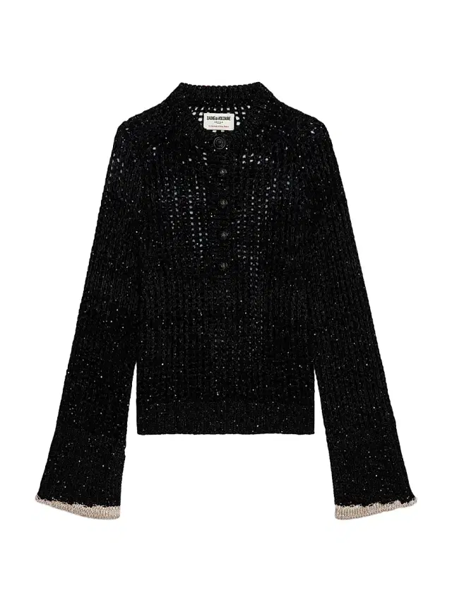 Zadig & Voltaire Women's Halty Weco Cashmere-Blend Open-Knit Top - Noir - Size Small