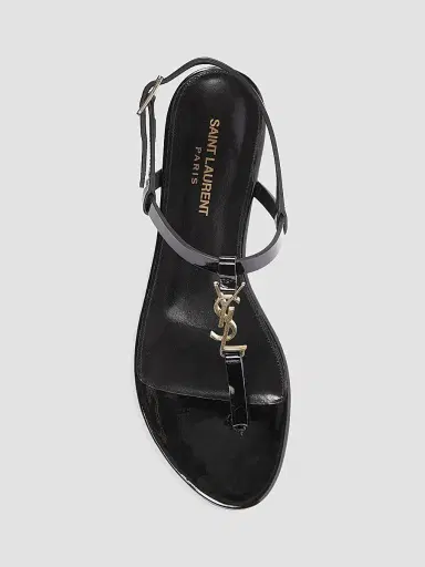 Saint Laurent Women's Cassandra Patent Leather Slingback Thong Sandals | Thumbnail 5 Saint Laurent Women's Cassandra Patent Leather Slingback Thong Sandals | Thumbnail 5
