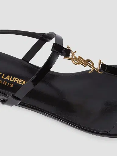 Saint Laurent Women's Cassandra Patent Leather Slingback Thong Sandals | Thumbnail 6 Saint Laurent Women's Cassandra Patent Leather Slingback Thong Sandals | Thumbnail 6