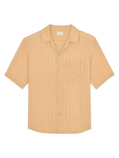 Saint Laurent Men's Shirt in Striped Silk | Thumbnail 1