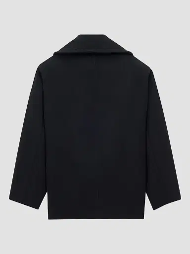 Saint Laurent Women's Peacoat in Wool - Noir Profond - Size 8 | Thumbnail 2