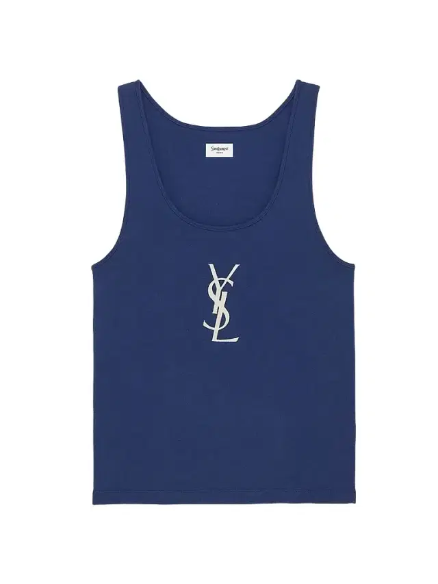 Saint Laurent Men's Cassandre Tank Top - Bleu Cobalt