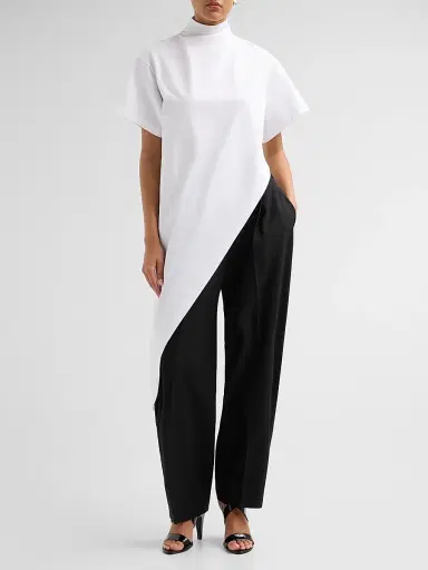 Alaïa Women's Triangle Cotton Jersey T-Shirt | Thumbnail 2 Alaïa Women's Triangle Cotton Jersey T-Shirt | Thumbnail 2